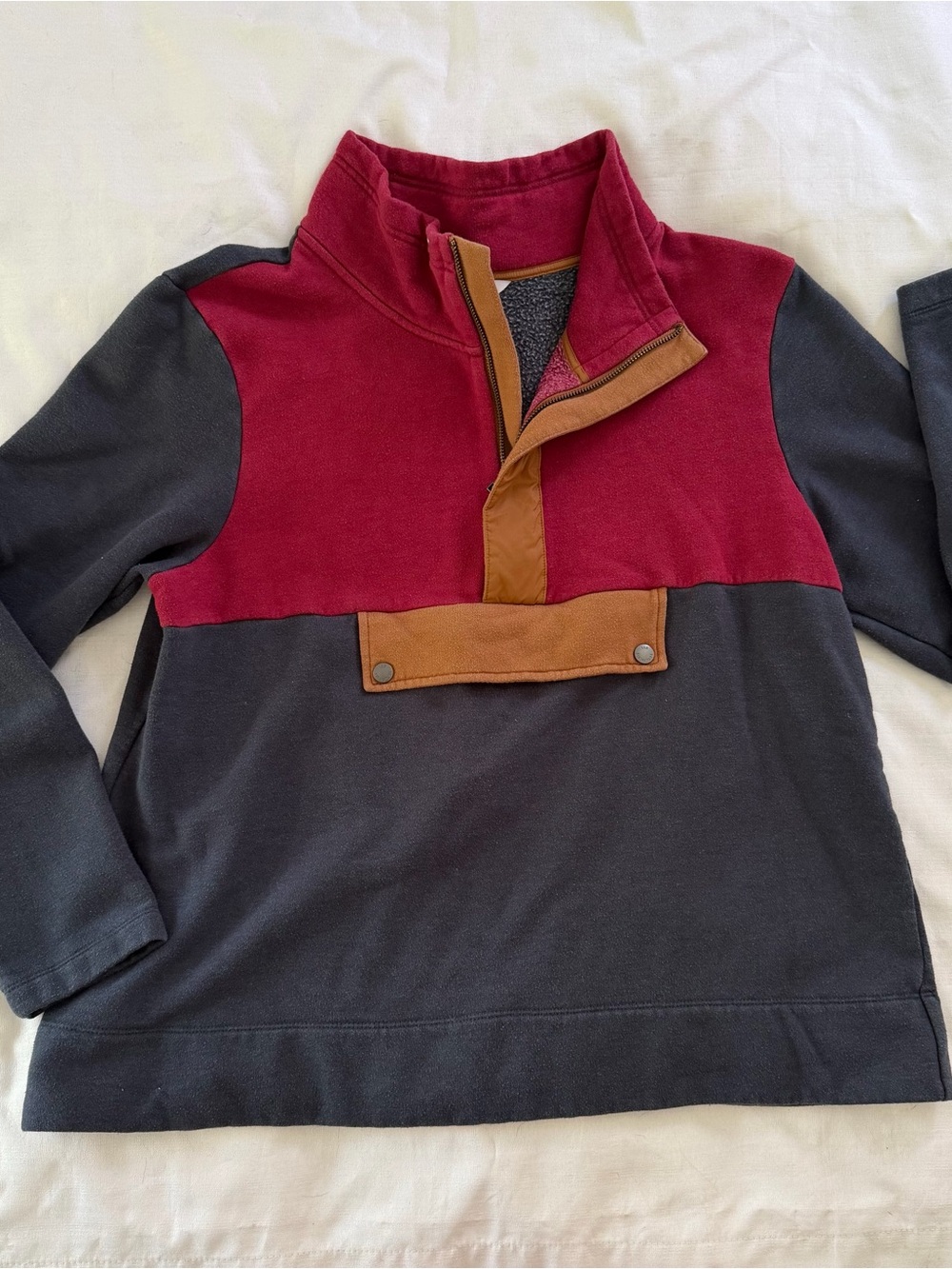 LL Bean Signature Color Block quarter zip sweatshirt size women’s XL